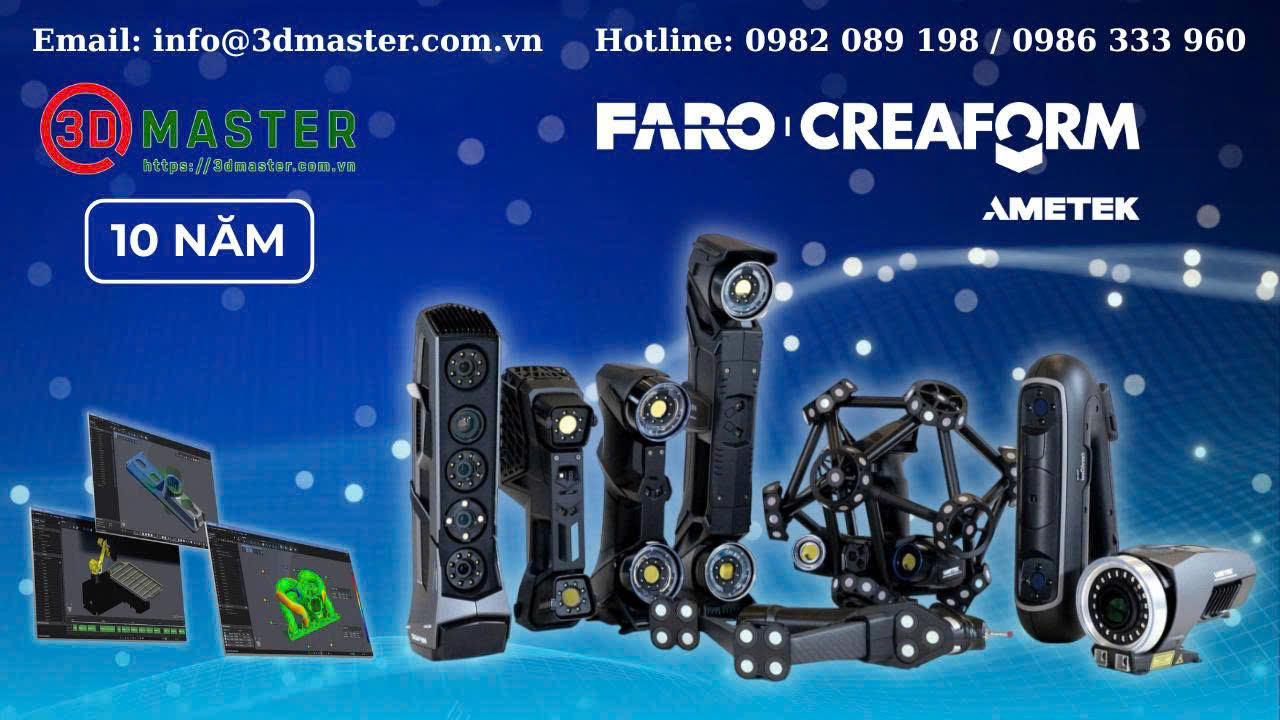Máy scan 3D và các phần mềm đi kèm Ametek Creaform chính hãng tại 3D Master 