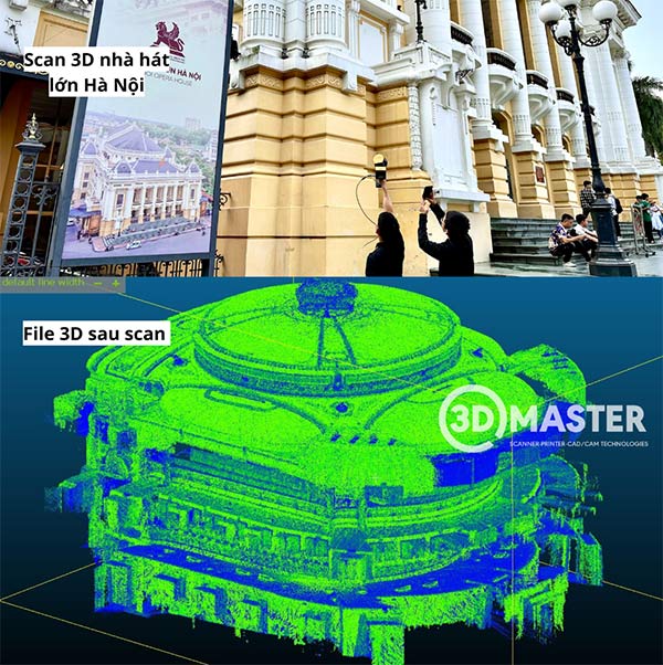 Máy scan 3D diện rộng scan nhà hát lớn Hà Nội