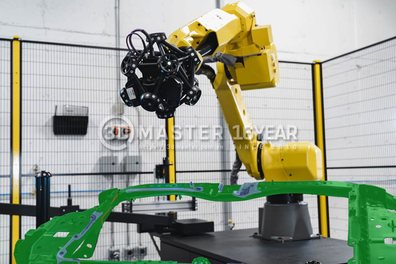 Ứng dụng máy scan 3D MetraSCAN 3D-R trong đo kiểm tự động dây chuyền sản xuất