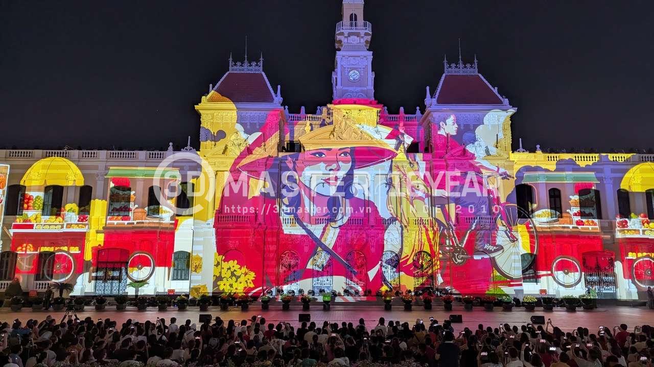 Công nghệ 3D Mapping tạo hiệu ứng trình chiếu sống động trên mặt tiền công trình 