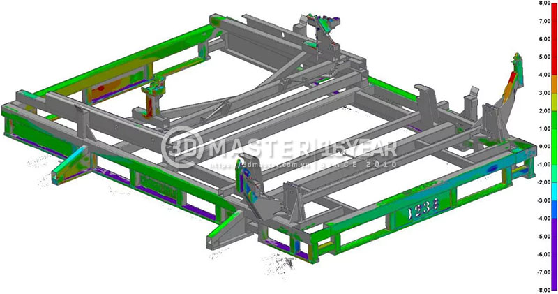Thông tin chất lượng thể hiện sai lệch so với bản vẽ CAD