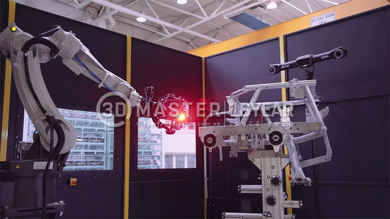 Kiểm tra tự động giá đỡ động cơ bằng MetraSCAN 3D-R – Nguồn: Walter Automobiltechnik