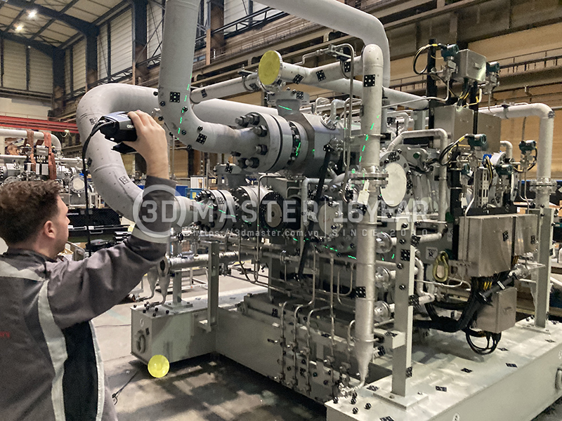 Đo kiểm 3D máy nén khí trong dự án nhà máy thu giữ carbon
