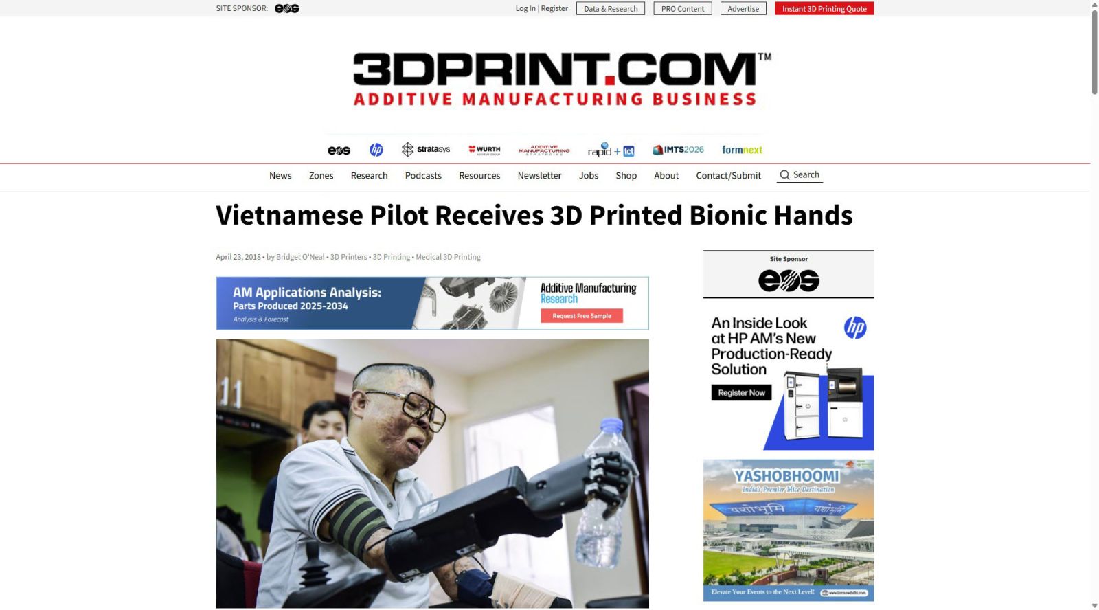 Trang tin công nghệ 3DPrint.com - một trong những kênh truyền thông hàng đầu tại Mỹ 