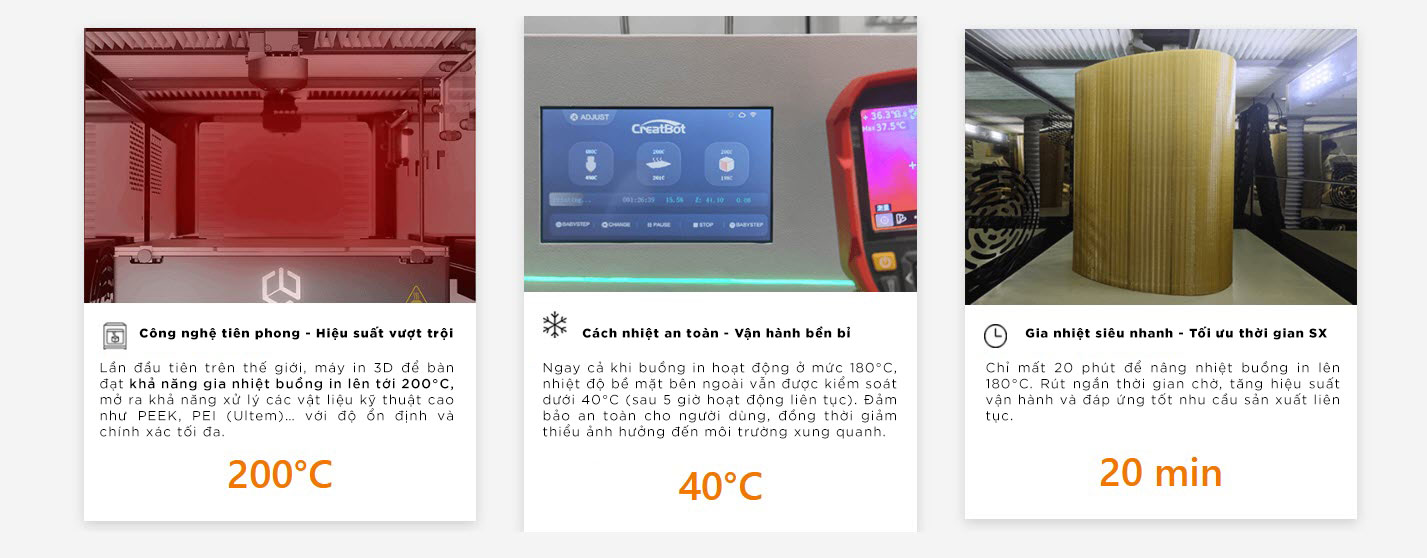 Máy in 3D CreatBot PEEK-250 Giải pháp in 3D hiệu suất cao