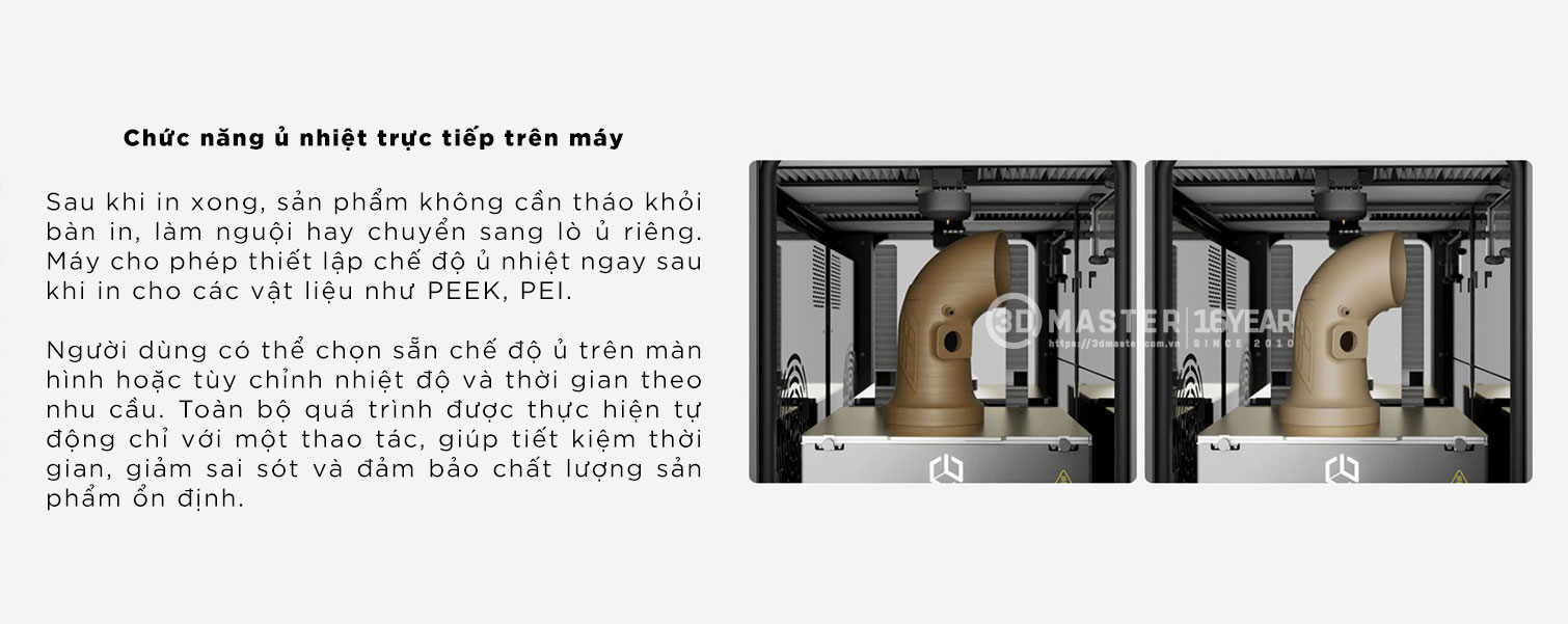 Máy in 3D công nghiệp Creatbot PEEK-250 với chức năng ủ nhiệt trực tiếp trên máy