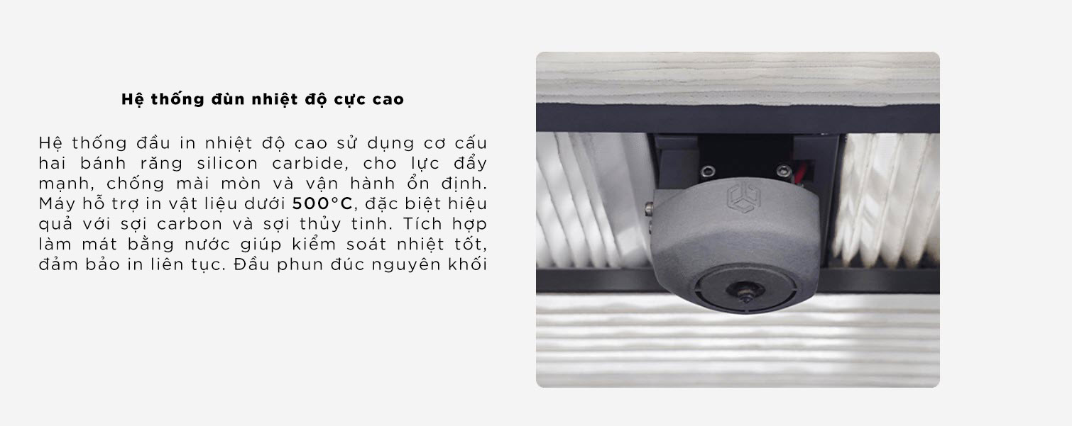 Máy in 3D Creatbot PEEK-250 trang bị hệ thống đùn với nhiệt độ cực cao