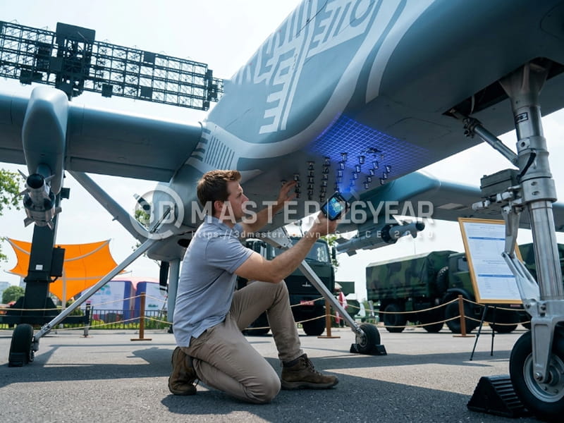 UAV có nhiều chi tiết nhỏ và bề mặt cong phức tạp đòi hỏi độ phân giải quét cao.