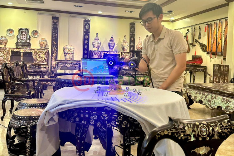 3D Master số hóa 3D Ấn vàng “Hoàng Đế Chi Bảo” bằng máy scan 3D Creaform Handyscan