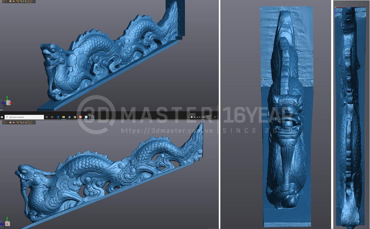 SCAN 3D CẶP RỒNG ĐÁ TẠI THÀNH CỔ LOA, HÀ NỘI