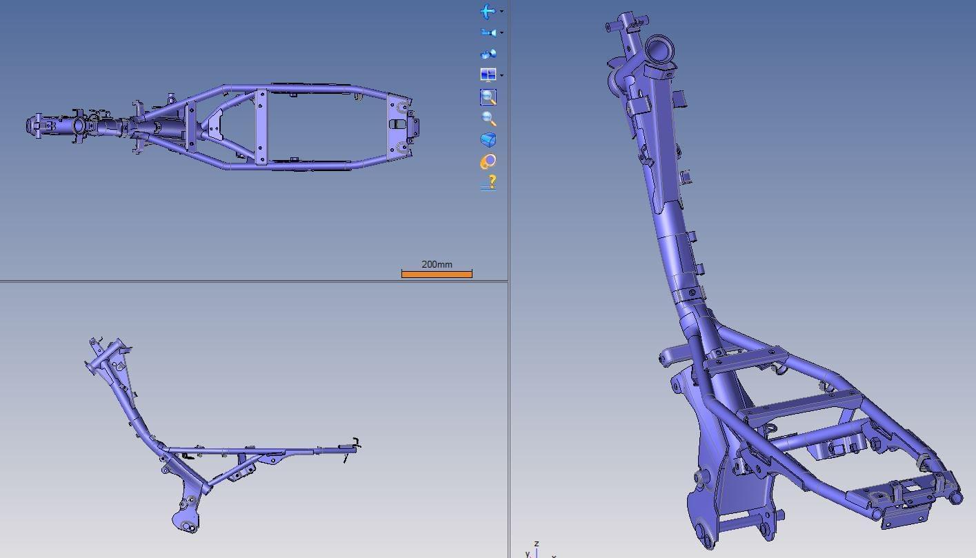 Scan 3D khung xe máy điện đảm bảo tính chính xác và độ chi tiết cao. Xem ảnh để khám phá những chi tiết đặc biệt của khung xe mang tính đổi mới.