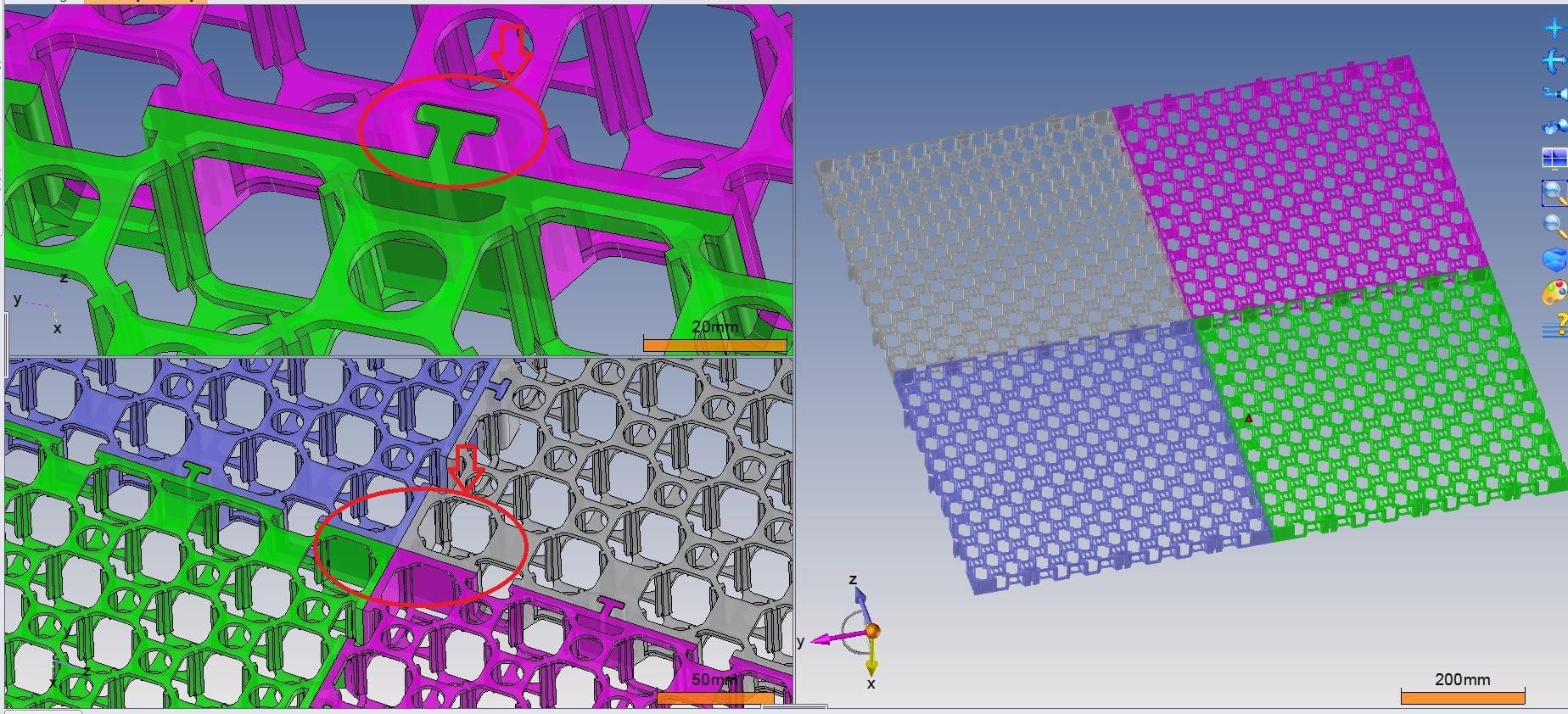 3D scanning and reverse design of plastic 500x500 mm