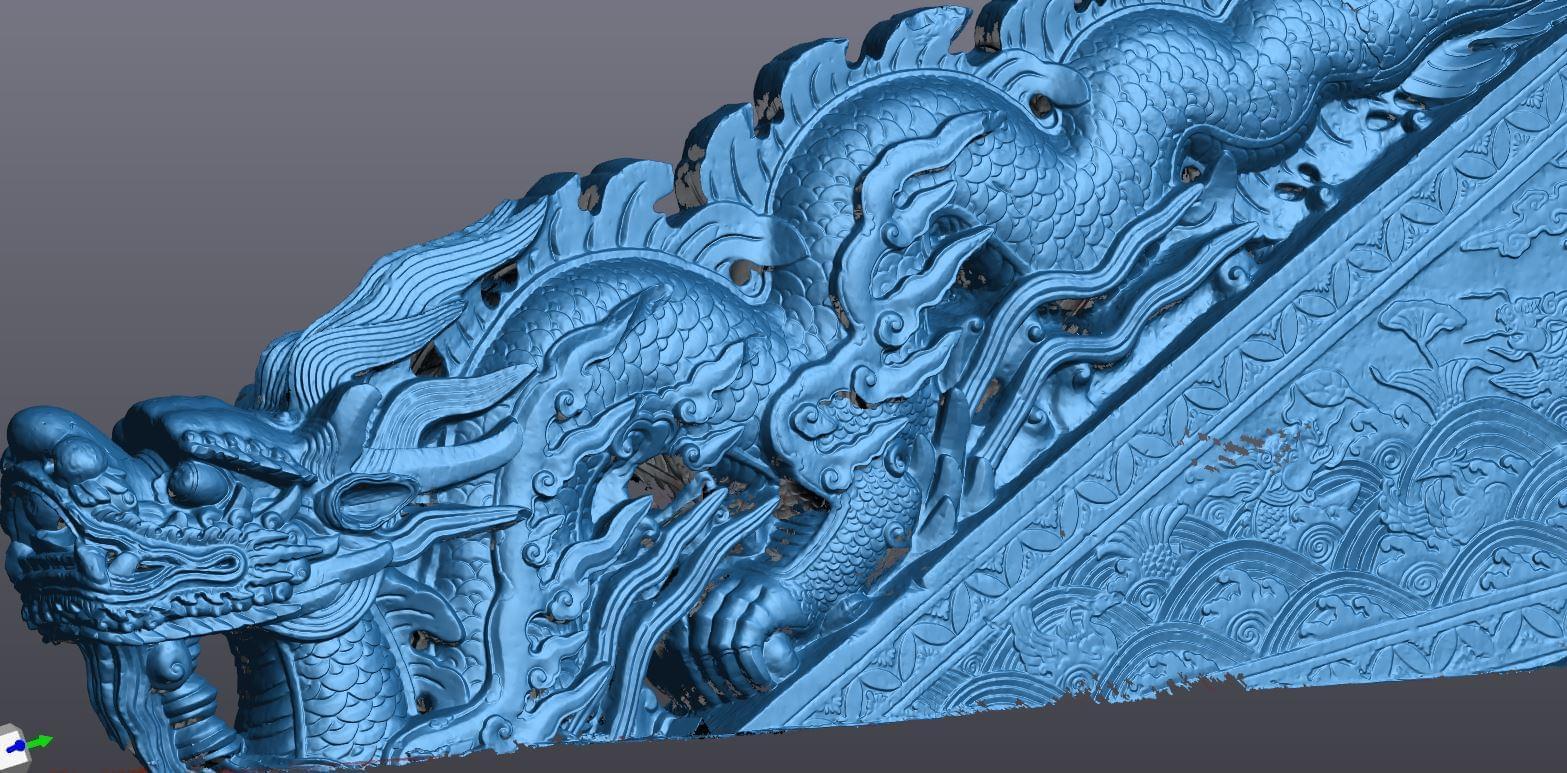 Scan 3D 100 cổ vật và thềm rồng đá Hoàng thành Thăng Long
