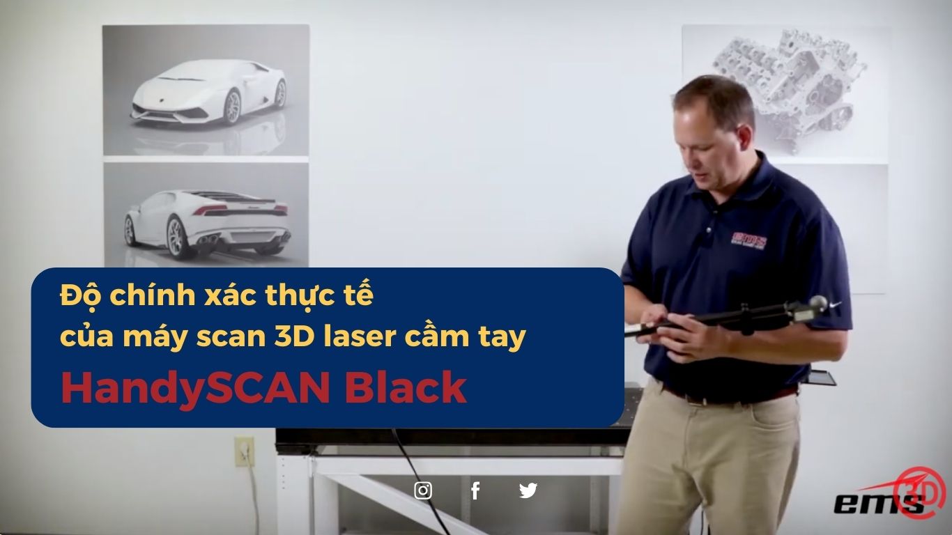 The actual accuracy of the handheld 3D laser scanner HandySCAN Black